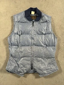 Vintage Eddie Bauer Vest Jacket Youth Medium Blue Down Puffer Quilted USA - Picture 1 of 10