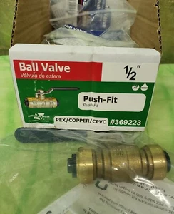 🤗NEW🤗 1/2" BALL VALVE # 369223 AMERICAN VALVE BRASS PUSH-FIT G100VL. 😱FS&H😱 - Picture 1 of 5