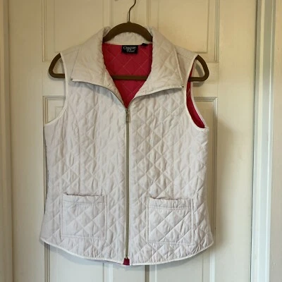 Chaleco informal Onque blanco forro rosa acolchado medio Foto 1 de 4