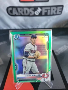 Steven Hajjar 2021 Bowman Draft Prospects Green Parallel /99 Twins - Picture 1 of 3