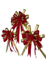 Christmas Bow Craft Chic Birthday Wedding Gift Handmade Mini pull Bows 3pcs set