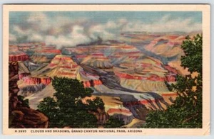 1955 GRAND CANYON CLOUDS SCHATTEN ARIZONA FRED HARVEY RESTAURANTS HOTELS POSTKARTE - Bild 1 von 2