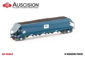 Auscision (NCH-113) CHS Coal Hopper, PTC Blue with Black/Blue L7 - 4 Car Pack - Picture 1 of 2