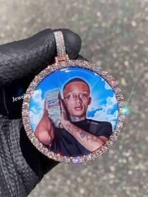 Colgante con imagen de memoria para hombre certificado diamante cultivado en laboratorio plata 925 tachuelas gratis Foto 1 de 4