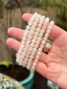 White Moonstone Crystal Beaded Bracelet 6mm AAA+ / Intuition / Empathy / Calming - Picture 1 of 9