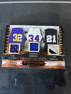 Tim Duncan 2024 Leaf Game Used Trios With Charles Barkley And Karl Malone /5... - Image 1 of 2