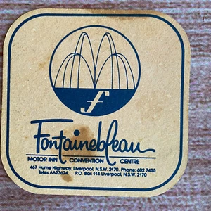 Fontainebleau Motor Inn Liverpool Vintage Coaster ~ Beer Bar Advertising - Picture 1 of 3