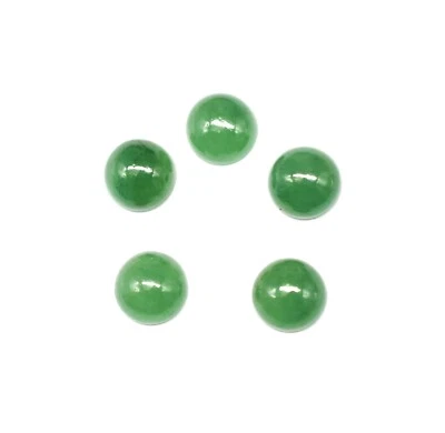 Natural Green Jade Round Calibrated Cabochons 3 mm To 12 mm Loose Gemstone - Image 1 of 4