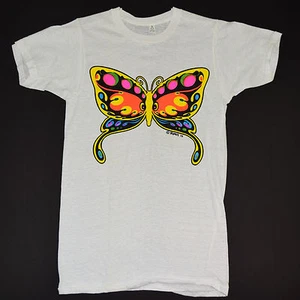 T-Shirt VTG Big Color Butterfly 70s Original Roach Heat Transfer Sz XS 1972 NWOT - Picture 1 of 7