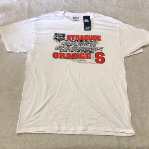 NEW Syracuse Orange Shirt Adult White March Madness NCAA Collegiate Men's Cover