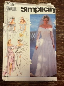 Simplicity 7919 UNCUT Sewing Pattern, Misses' Petite Wedding Dress, Size 16-22 - Picture 1 of 2