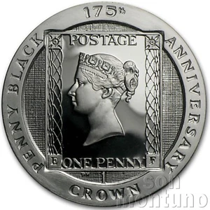 Isle of Man 2015 - 175th Anniversary Penny Black Stamp SILVER PROOF 1 Crown Coin - Picture 1 of 2