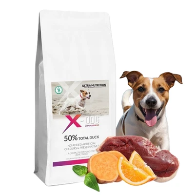 Hundefutter Trockenfutter Hund 2kg getreidefrei mit Ente Monoprotein X-DOG - Bild 1 von 4