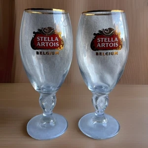 2er Set Stella Artois Glas & Goldrand Belgien Pils Biergläser 40 CL - Bild 1 von 4
