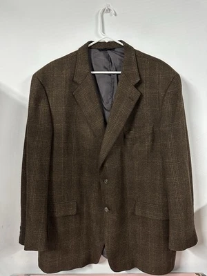 Burberry London 48R Brown Plaid Wool Cashmere Blazer Jacket Sport Suit Coat - Image 1 of 4
