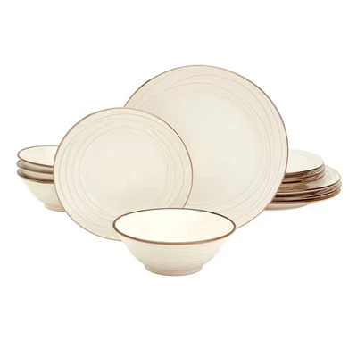 12pc Stoneware Olivia Dinnerware Set White - Tabletops Gallery - Image 1 of 4