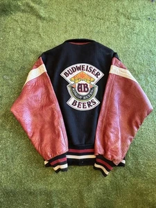 Vintage Louisville Slugger King Of Beers Budweiser Baseball Medium Jacke - Bild 1 von 7