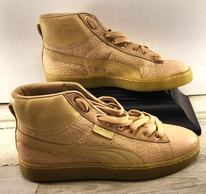 PUMA BASKET MID SNEAKERS WOMEN SHOES KHAKI 364213-02 SIZE 8.5 - Picture 1 of 10