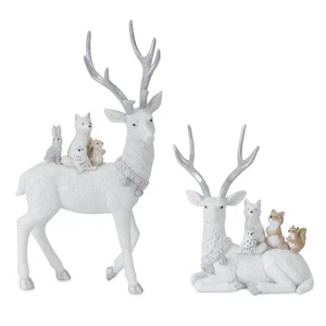 Winter Deer with Woodland Friends Figurine (Set of 2) - Picture 1 of 1