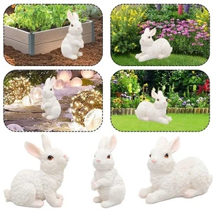 Decorative White Easter Rabbits for Table Centerpieces 9*4*5cm 6*8*4cm - Picture 1 of 12