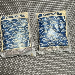 Vtg Pantyhose Silkies Control Top 750 Queen Misty Grey Medium/Large 2-pair USA - Picture 1 of 9