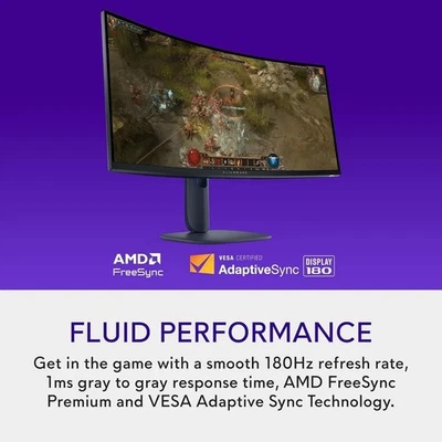 34 Curved Gaming Monitor – AW3425DWM - 34-inch WQHD 180Hz 1ms Display, 1500R - Image 1 of 3