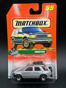 Matchbox Vauxhall Frontera Silver 1998 Series 7 #55 MIP Cut Card on Back - Bild 1 von 3