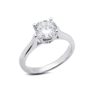 Solitär-Verlobungsring 0,32 kt G SI1 runder natürlicher zertifizierter Diamant 18 K Gold - Bild 1 von 17