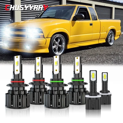 For Chevrolet S10 1998 1999-2002 2003 LED Headlight Hi/Lo BEAM + Fog Light Bulbs - Image 1 of 4