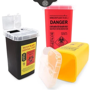 1L Plastic Tattoo Waste Container – Disposable Medical Microblading Supplies Box - Picture 1 of 27