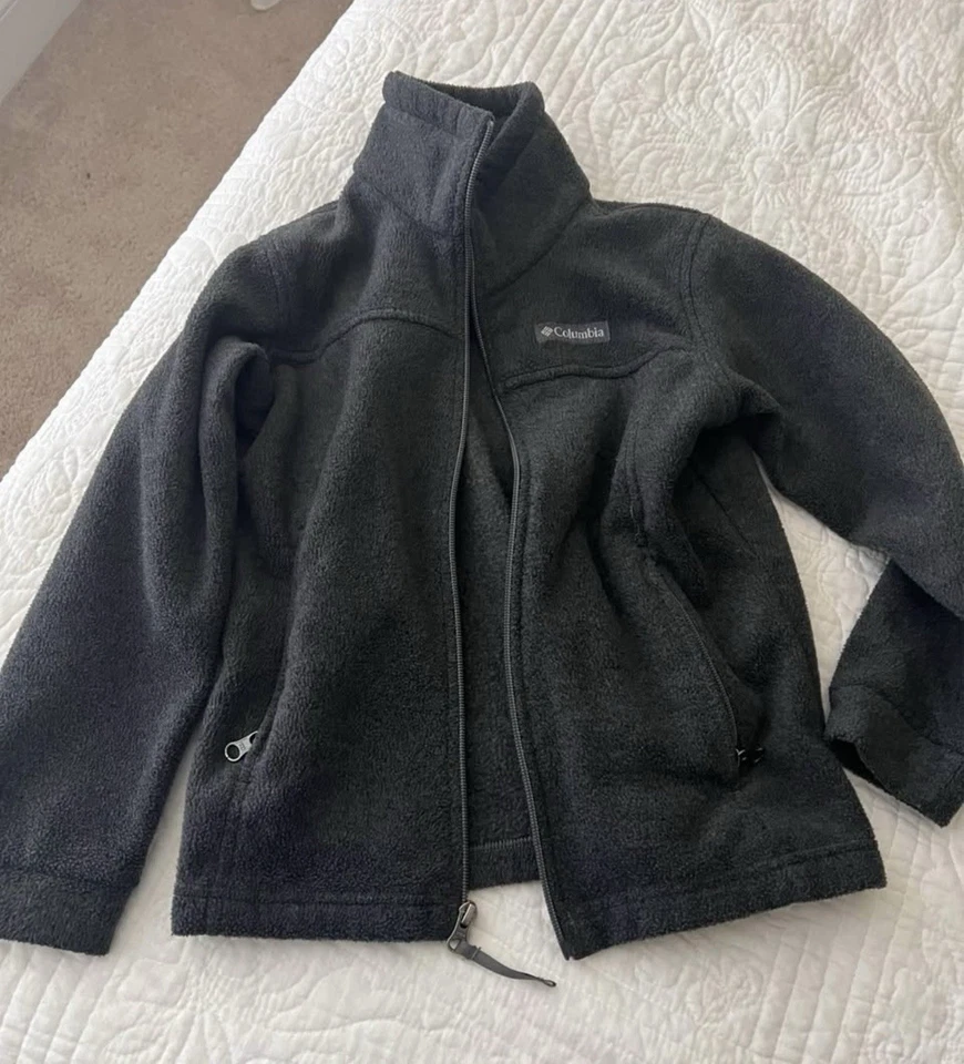 Jaqueta de lã cinza Colômbia masculina pequena (8) com zíper completo - Imagem 1 de 1