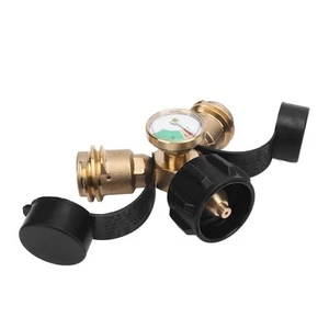 Gas Tank Splitter Built In Pressure Gauge Gas Tank 2 Way Splitter For Trailer - Picture 1 of 22