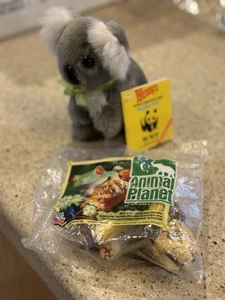 Vintage 1988 WWF Plush Koala Bear 9" & 2002 Animal Planet Lion ~Wendy’s Toys - Picture 1 of 23