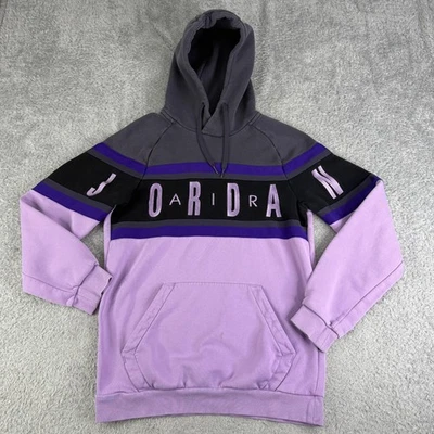 Moletom pulôver Jordan com capuz masculino pequeno roxo cinza colorblock jumpman - Imagem 1 de 4