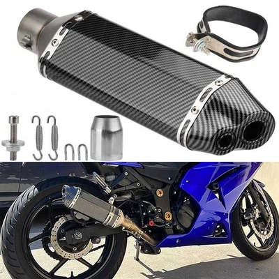 Tubo silenciador de escape universal deslizable de 2" 51 mm doble salida punta trasera Foto 1 de 4