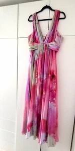 Women's Wedding Guest Dress - Fame & Partners - Maxi Watercolor Gown - UK 16  - Picture 1 of 10