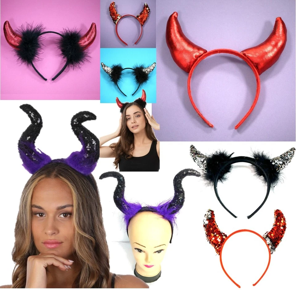 Devil Horns Halloween Fancy Dress Costume Cosplay Party Accessories Evil Ladies - Изображение 1 из 1