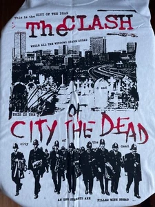 The Clash CITY OF THE DEAD Unique HANDMADE T shirt NEW Large - Picture 1 of 4