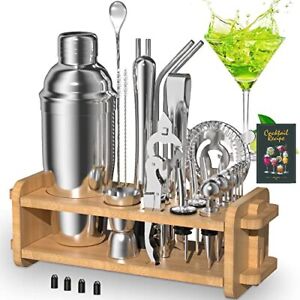 30pcs Mixology Bartender Kit With Stand 25oz Bar Set Cocktail Shaker Set Profess