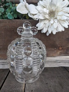 Vintage 1930s Indiana Glass Mayflower Dots & Rays Crystal Tiara Candy Dish - Picture 1 of 10