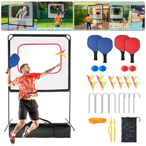 Pickleball portátil Docred con red patio trasero juego raqueta deportiva juego diversión para la familia - Imagen 1 de 9