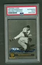 Red Schoendienst 1995 Front Row 5 card Set 1 Autographed PSA Authentic Encased