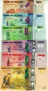 UGANDA Banknotes Set 1000 2000 5000 10000 20000 50000 SHILINGS 2019 2021 P 50-54 - Picture 1 of 1