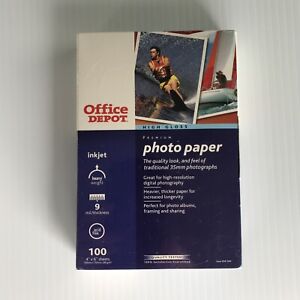 Office Depot  - High Gloss Printer Photo Paper 4X6" 100 Sheets-Sealed in Box