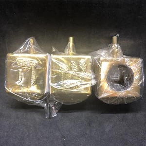 Dreidel Gold Tone Metal Empty Ready For Gelt Open Sides For Filling Lot Of 3 - Picture 1 of 11