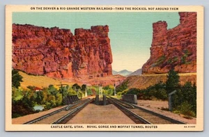 Postcard Utah Castle Gate Denver & Rio Grande Western Railroad Rocky Mts H255 - Picture 1 of 2