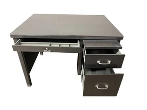 Steel Age Metal Vintage single pedestal Tanker desk Office Furniture - Picture 1 of 5