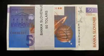 Slovenia 50 TOLARJEV P-13 1992 x 50 Pcs Lot Bundle Satellite UNC Slovenian NOTE - Image 1 of 4