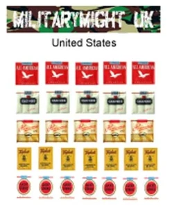 1/16 - 1/18 ESCALA 120mm DIORAMA WW2 PAQUETES DE CIGARRILLOS AMERICANOS CALCOMANÍA CASA DE MUÑECAS - Imagen 1 de 1