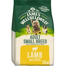 7.5kg James Wellbeloved Natural Small Breed Adult Dry Dog Food Lamb & Rice